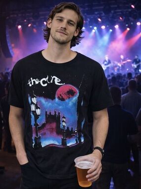 THE CURE 2023 LONDON CITY SCAPE Black Graphic T-Shirt